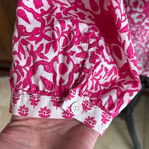 Vineyard Vines Cotton Pink and White Blouse Tunic M - Picture 11 of 13